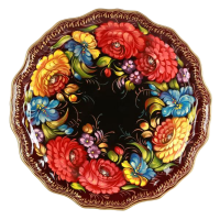 Поднос жостово с росписью "Цветы", диаметр 37 см
