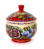 Конфетница с городецкой росписью (15 см)